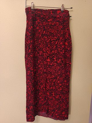 Falda midi estampada 