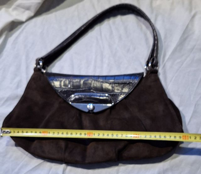 BOLSO FURLA DE MANO MADE IN ITALY MARRON ANTE