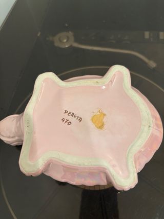 Portavaso Vintage tartaruga ceramica rosa Deruta