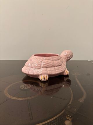 Portavaso Vintage tartaruga ceramica rosa Deruta