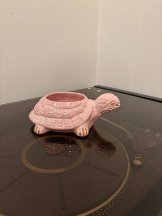 Portavaso Vintage tartaruga ceramica rosa Deruta
