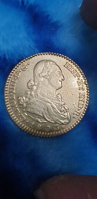 2 S CARLOS IIII 1803 MADRID ORO 22K