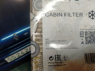 Filtro habitáculo BMW i3, Mini one, Mini
