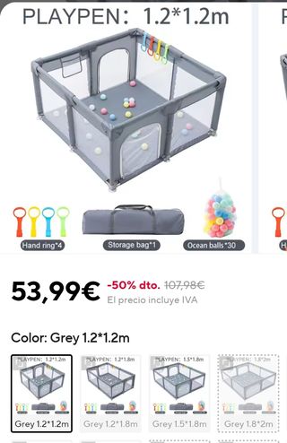 Parque Infantil 124 x 124 x 62