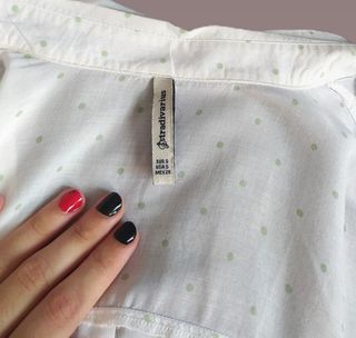 Blusa blanca vintage semitransparente, Talla S