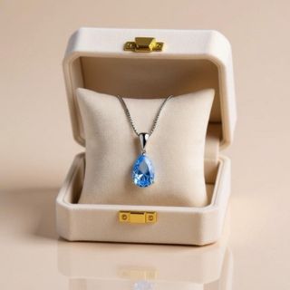 Colgante Aguamarina Gota de Agua en Plata de L