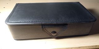Neceser con funda de cuero vintage