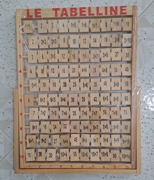 Gioco in legno per imparare le tabelline