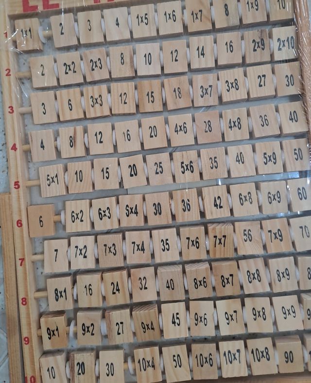 Gioco in legno per imparare le tabelline