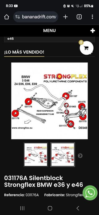 Silentblock stronflex Brazo trasero m346