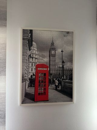 Cuadro Londres puzzle con marco blanco