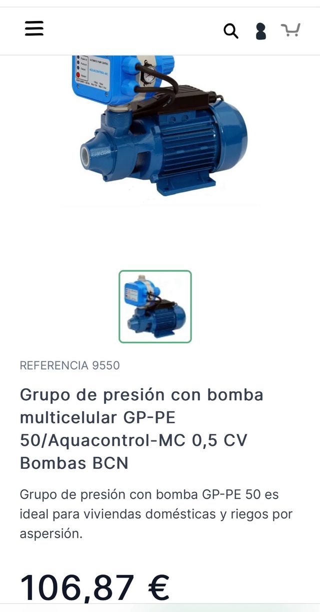 Grupo de presión con bomba