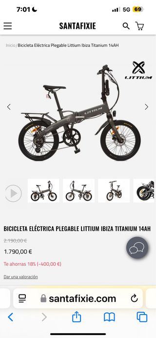Bicicleta electrica plegable