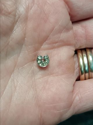 Charm ferro di cavallo argento e zirconi