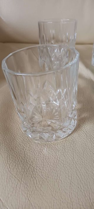 Bottiglia cristallo + 4 bicchieri cristallo