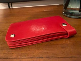 Porta tessere in pelle rossa  Elegante pratico