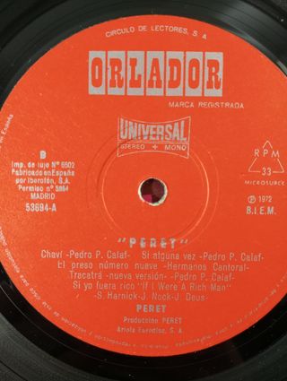 Peret 1973 LP ORLADOR