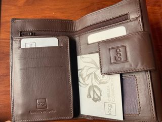 Billetero de piel con solapa Acq Chelsea Marrón