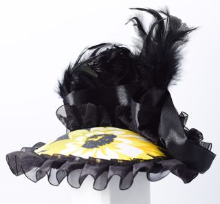 Tocado Joya Artesanal Diseño Único Negro  Amarillo