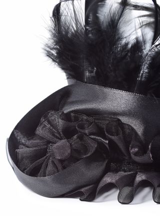 Tocado Joya Artesanal Diseño Único Negro  Amarillo