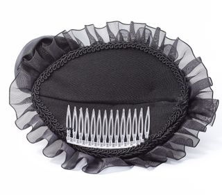 Tocado Joya Artesanal Diseño Único Negro  Amarillo