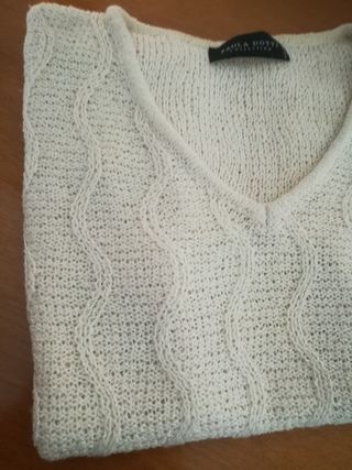 Maglioncino donna, mezze maniche, panna, tg. 42