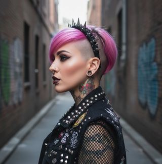 Diadema Pinchos Punk Gótica - Hecha a Mano