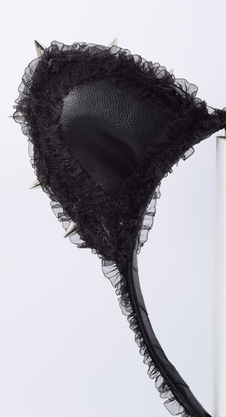 Tocado Orejas Ratona Felpa y Encaje - Artesanal