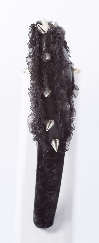 Tocado Orejas Ratona Felpa y Encaje - Artesanal