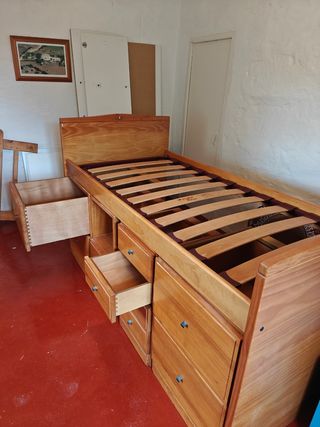 Cama individual de madera maciza pino