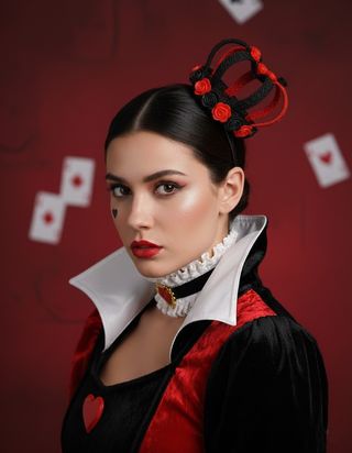 Tocado Exclusivo Reina de Corazones - Hecho a Mano