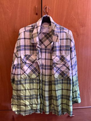 Camisa de cuadros verdes - Bershka
