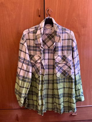 Camisa de cuadros verdes - Bershka
