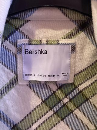 Camisa de cuadros verdes - Bershka
