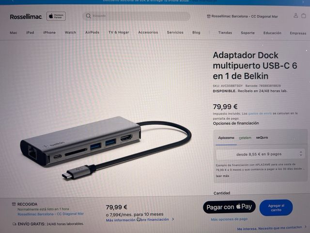 Belkin Adaptador Dock Multipuerto USB C 6 en 1