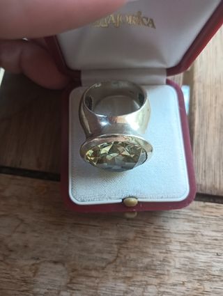 Anillo plata de ley y citrino