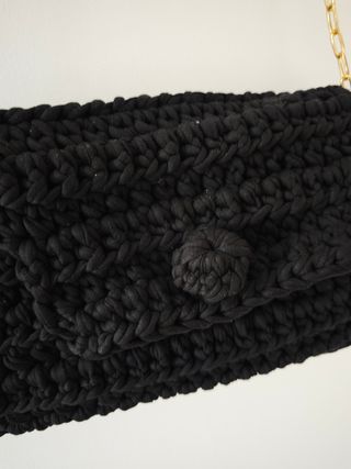 Bolso tejido crochet ganchillo negro