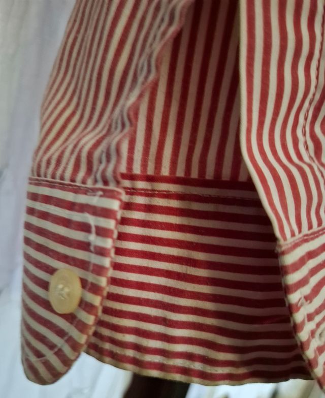 Camicia unisex taglia L righe rosse bian