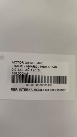 MOTOR DIESEL TRAFIC VIV PRIM M9R 2.0DCI AÑ0 2010