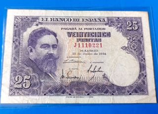 Billete de 25 pesetas 1954