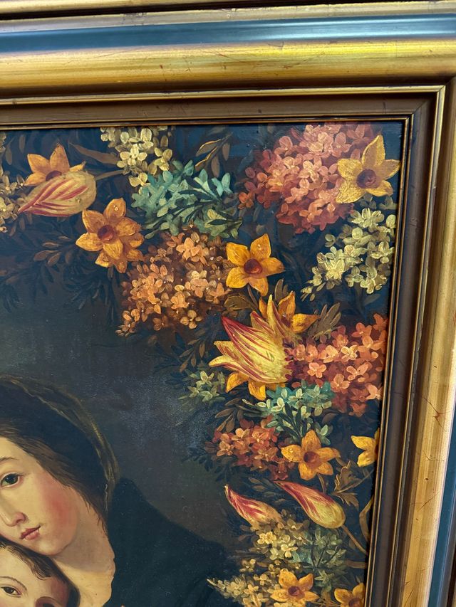 Virgen del Rosario, siguiendo modelo de Zurbarán