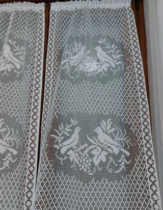 2 Tende lunghe bianche decorate