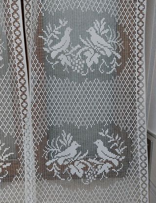 2 Tende lunghe bianche decorate