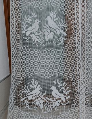 2 Tende lunghe bianche decorate