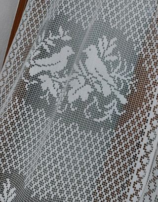 2 Tende lunghe bianche decorate