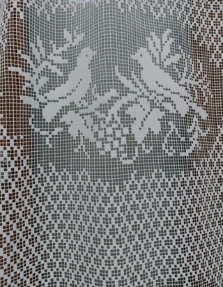 2 Tende lunghe bianche decorate