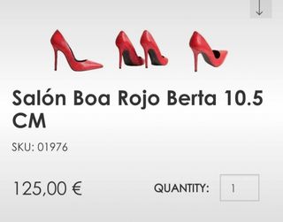 Zapato 100% piel salón tacón alto talla 35