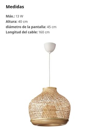 Lampara techo bambú MISTERHULT Ikea