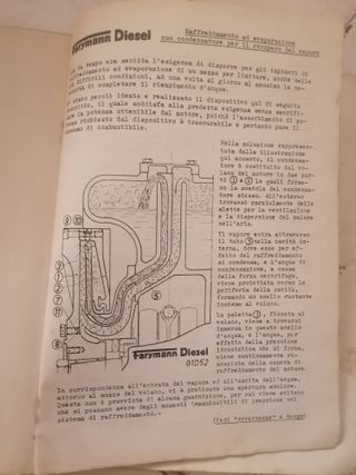 Farymann Diesel motore orizzontale manuale IT raro