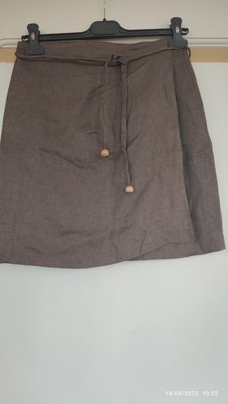 Gonna a portafoglio in lino